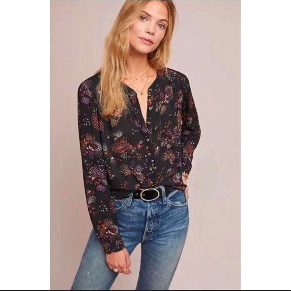 2/30 Anthropologie collarless button down fly the coop